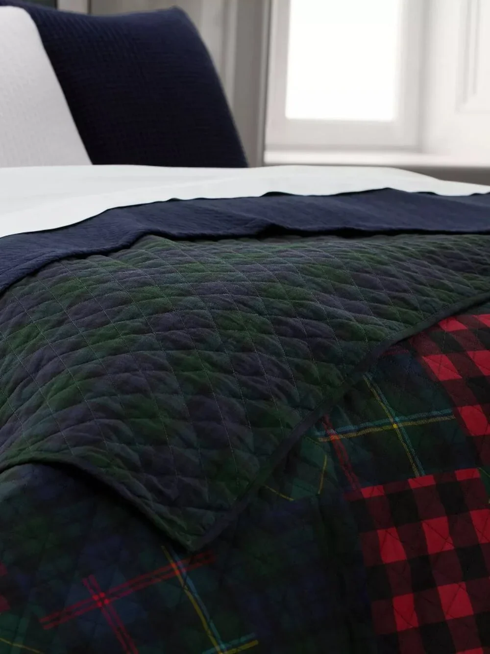 Polo Ralph Lauren Hadley Soft Cotton Diamond Checked Quilt Coverlet Full/Queen